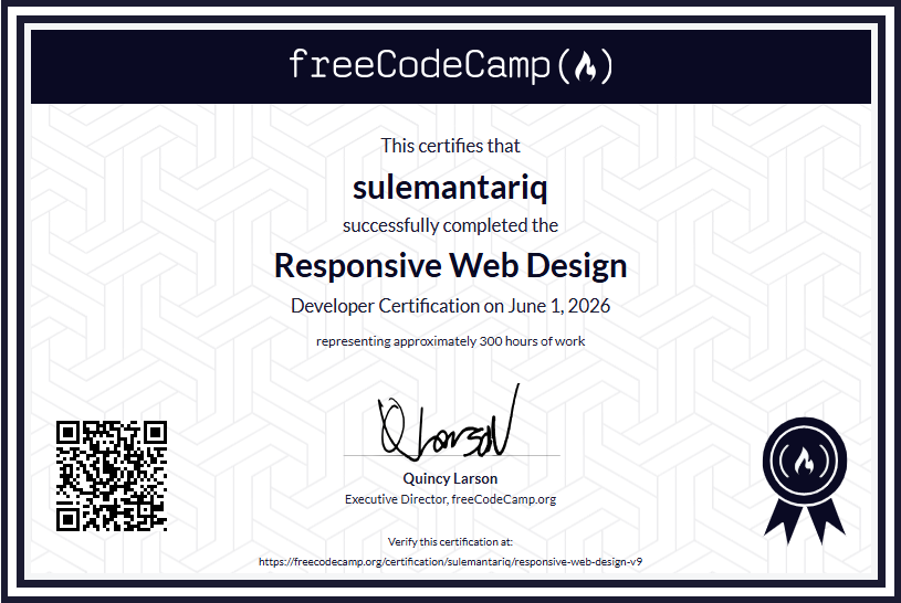Responsive Web Design certificate